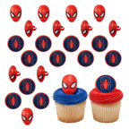 DecoPac Spider-Man Spider Ring Cupcake Toppers – 24 Pack (Food Safe, Officially Licensed)