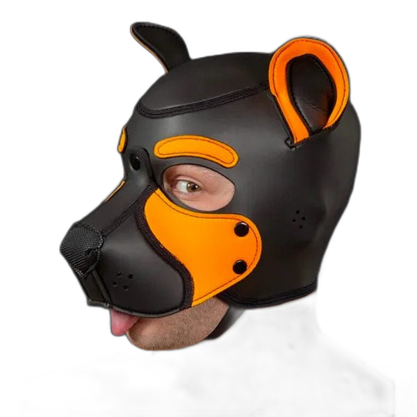 Mr S Leather NEOPRENE FRISKY Puppy Hood | Orange
