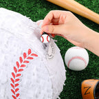 Deekin Small Baseball Pinata with Stick, Blindfold & Confetti – Party Decoration