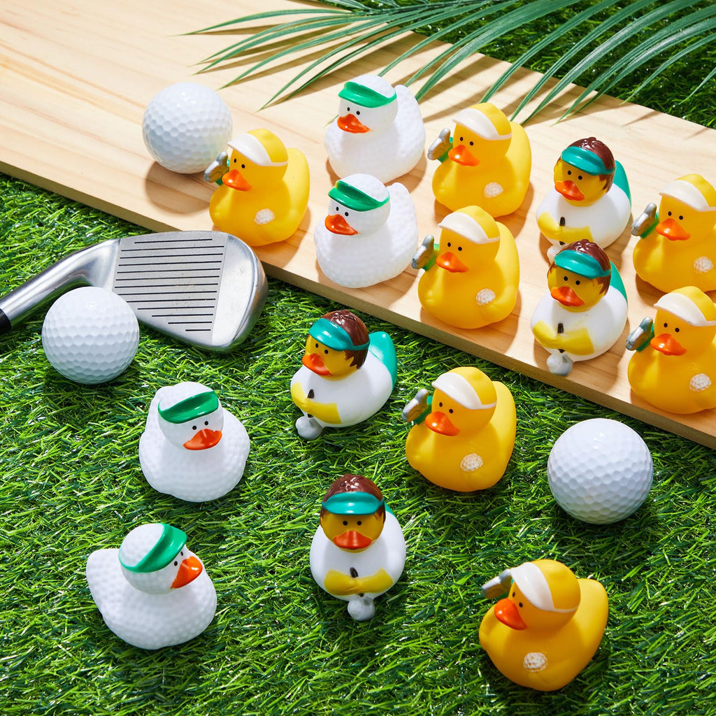 Deekin Golf Theme Rubber Ducks – 24-Pack, 2-Inch Party Favors