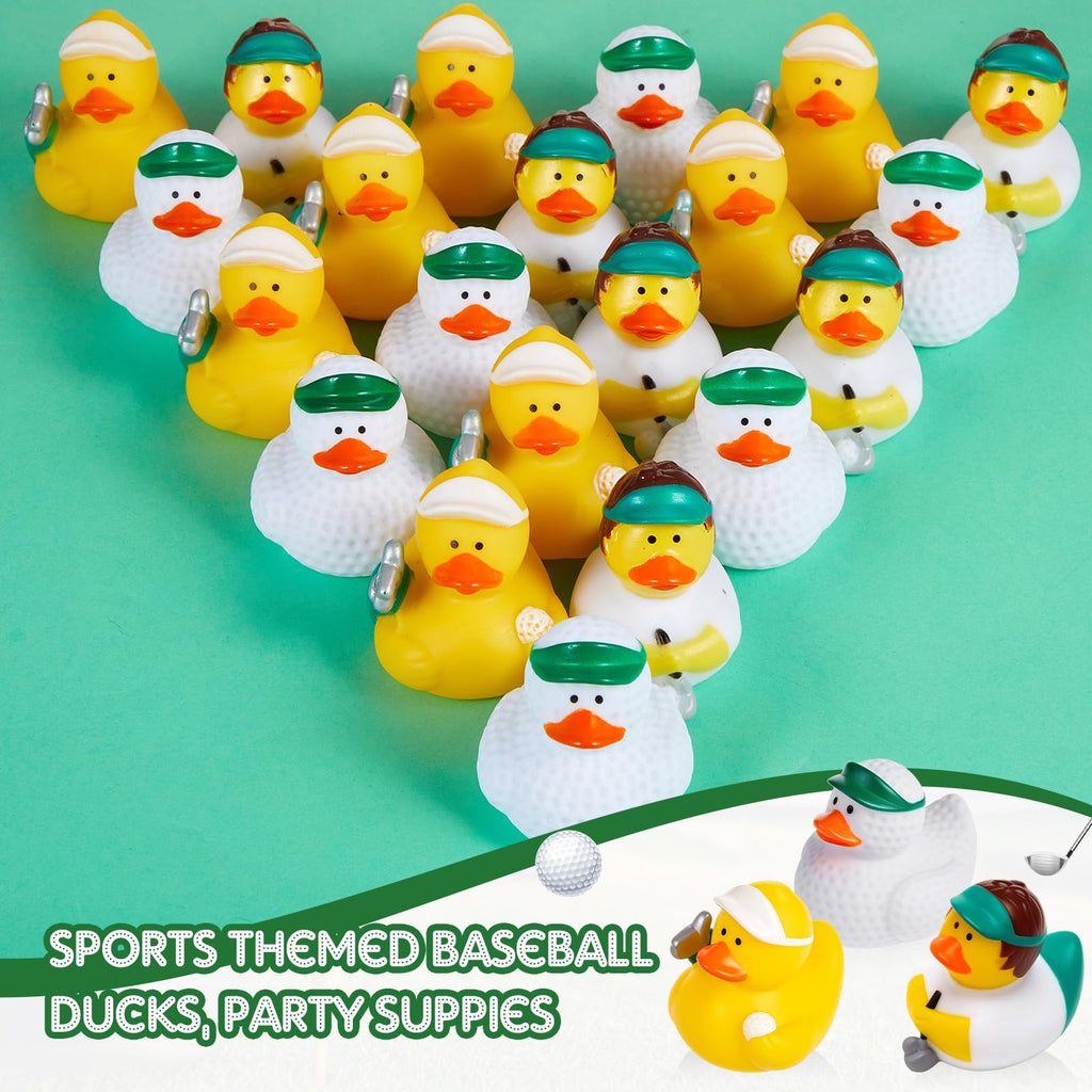 Deekin Golf Theme Rubber Ducks – 24-Pack, 2-Inch Party Favors