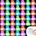 Deekin 48 Pcs LED Light Up Rubber Ducks – 2in Glow Party Favors & Decor (Clear)