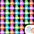 Deekin 48 Pcs LED Light Up Rubber Ducks – 2in Glow Party Favors & Decor (Clear)