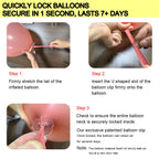DeiryuRay Balloon Sealer – 100Pcs Transparent Clips for 5-12 Inch Latex Balloons | Quick Knot-Free Sealing for Weddings & Parties
