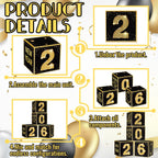 Denylo Pro New Year's Eve Balloon Box Kit 2026 – Gold & Black Party Decor (4-Pack)