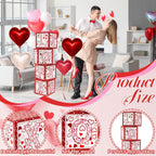 Denylo Pro 4 Pcs Valentines Day Balloon Box – LOVE Pink Heart Balloons for School, Classroom, Bedroom & Party Decor