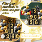 Denylo Pro New Year's Eve Balloon Box Kit 2026 – Gold & Black Party Decor (4-Pack)