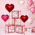 Denylo Pro 4 Pcs Valentines Day Balloon Box – LOVE Pink Heart Balloons for School, Classroom, Bedroom & Party Decor