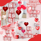 Denylo Pro 4 Pcs Valentines Day Balloon Box – LOVE Pink Heart Balloons for School, Classroom, Bedroom & Party Decor