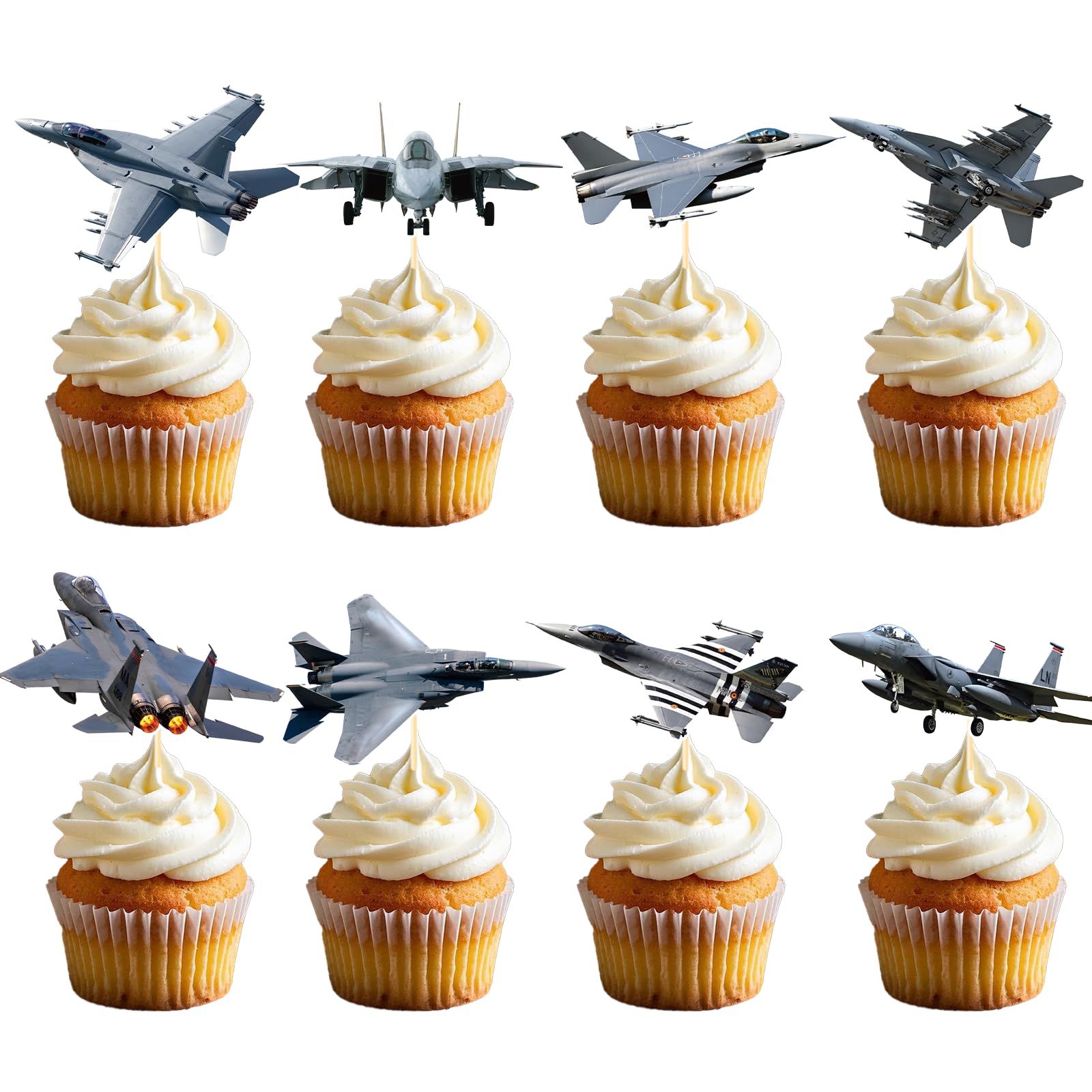 Deorfuy Airplane Cupcake Toppers – 40 Pcs Birthday Party Decorations