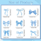 Deorfuy Blue Bow Cupcake Toppers – 40pc for Birthday & Baby Shower