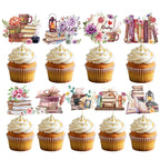 Deorfuy Book Themed Cupcake Toppers - 36pcs I Love Reading Party Decor