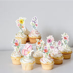 Deorfuy Wildflower Cupcake Toppers – 40Pcs Butterfly & Flower Party Decorations