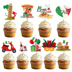 Deorfuy Italian Birthday Party Decorations – 36 Pcs Cupcake Toppers (Buon Compleanno)