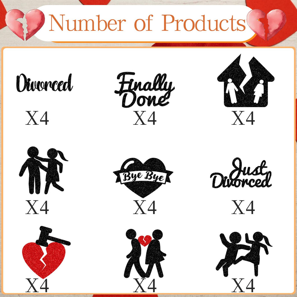 Deorfuy Divorce Party Decorations for Women – 36Pcs Cupcake Toppers for Freedom & Fresh Starts