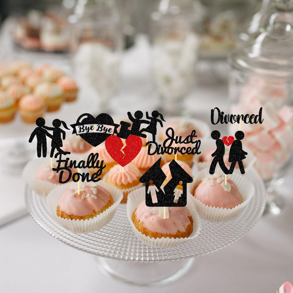 Deorfuy Divorce Party Decorations for Women – 36Pcs Cupcake Toppers for Freedom & Fresh Starts