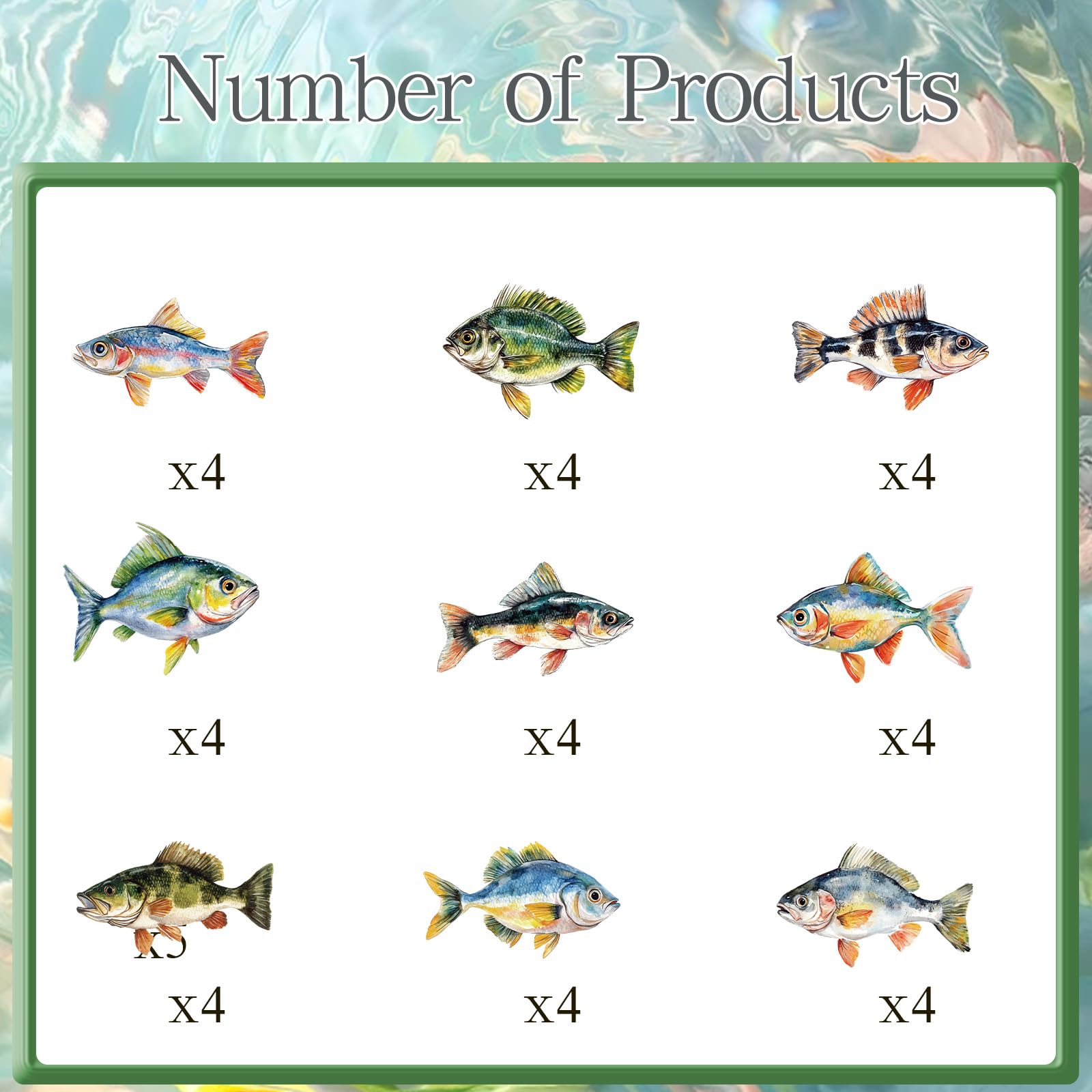 Deorfuy 36Pcs Fishing Cupcake Toppers – Fish Theme Birthday Party Decorations