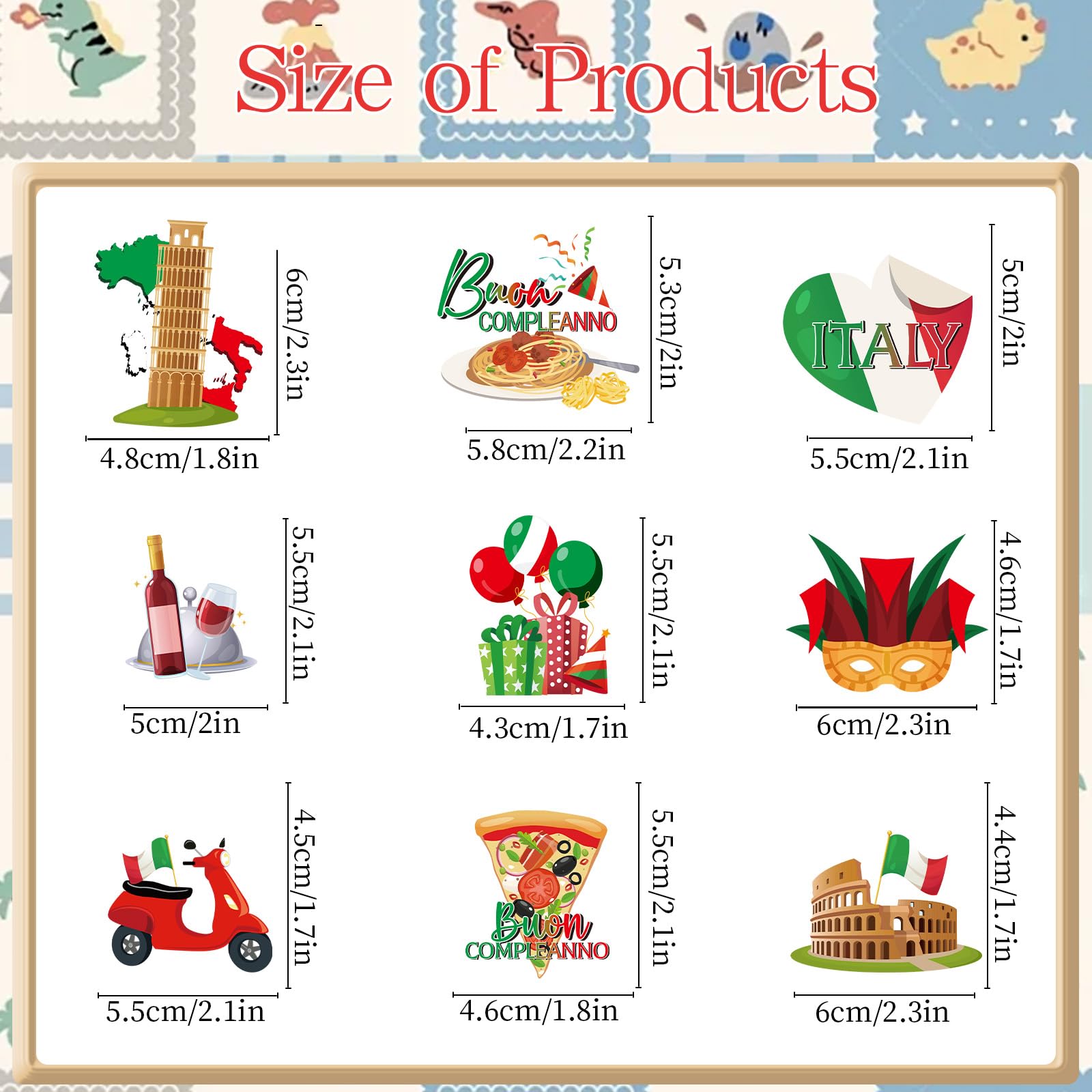 Deorfuy Italian Birthday Party Decorations – 36 Pcs Cupcake Toppers (Buon Compleanno)
