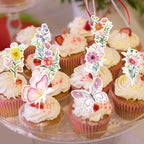 Deorfuy Wildflower Cupcake Toppers – 40Pcs Butterfly & Flower Party Decorations