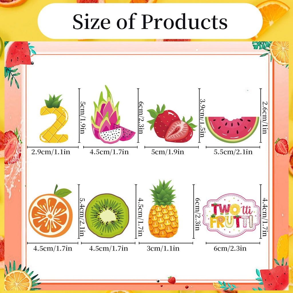 Deorfuy Twotti Fruity Cupcake Toppers – 40Pcs for 2nd Birthday (Strawberry & Watermelon)