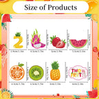 Deorfuy Twotti Fruity Cupcake Toppers – 40Pcs for 2nd Birthday (Strawberry & Watermelon)