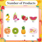 Deorfuy Twotti Fruity Cupcake Toppers – 40Pcs for 2nd Birthday (Strawberry & Watermelon)