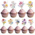 Deorfuy Wildflower Cupcake Toppers – 36-Piece Party Decorations for Baby Shower & Birthday