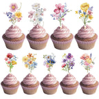 Deorfuy Wildflower Cupcake Toppers – 36-Piece Party Decorations for Baby Shower & Birthday