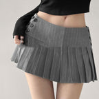Retro Striped Suit With Pleated Skirt Women's Sexy And Versatile