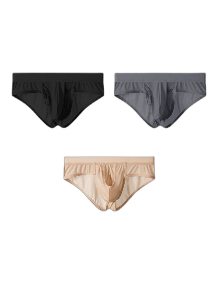 3 Pack Men's Fly Opening Supportive Pouch Stretch Premium Briefs