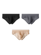 3 Pack Men's Fly Opening Supportive Pouch Stretch Premium Briefs
