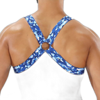 TOF Paris Fetish Elastic Chest Harness Blue Camouflage