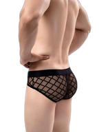 3 Pack Men's Low-Rise Lace Sexy Mesh Briefs And Thongs