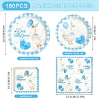 Dhnvcud 180PCS One Silly Goose Party Supplies – Serves 60, Goose Theme Plates & Napkins Kit