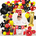Dilyreke 1st Birthday Mouse Theme Party Decorations – Banner, Balloons & Supplies