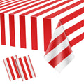 Dimglujeap Carnival Tablecloths – Red & White Stripes, 87x51, 2pcs
