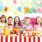 Dimglujeap Carnival Tablecloths – Red & White Stripes, 87x51, 2pcs