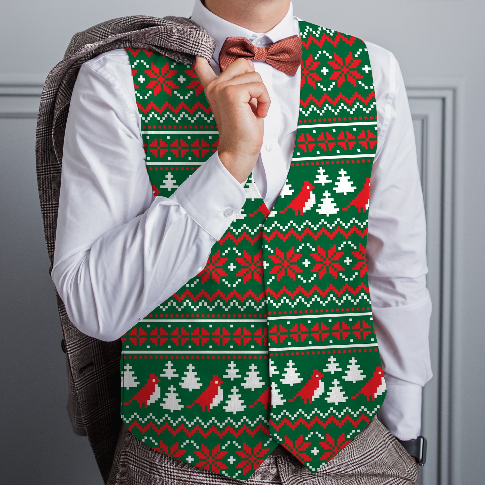 Christmas Dinner Xmas Jumper - Novelty Costume Fancy Dress Waistcoat ( 4 sizes available )