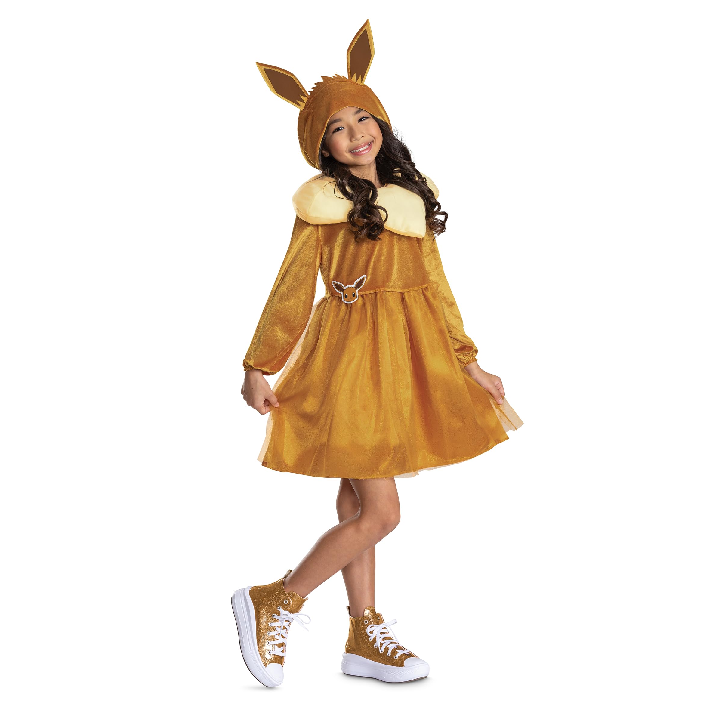 Disguise Pokemon Eevee Costume Dress for Girls – Official Hooded Eevee Outfit (Size 4-6x)