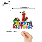 DKCTQU Hungry Caterpillar 1st Birthday Cake Topper – Reading Story Theme Decor