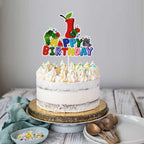 DKCTQU Hungry Caterpillar 1st Birthday Cake Topper – Reading Story Theme Decor