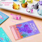 DKJOAZ 24-Pack Valentines Day Axolotl Mochi Squishy — Non-Candy School Gifts & Party Favors