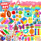 DKZ 1000Pcs Fidget Toys Pack – Bulk Party Favors & Sensory Toys
