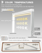 DLITISH Foldable Nail Desk Lamp 48W – 33in Square LED Table Light, 3 Modes, 3000–6000K, Silver