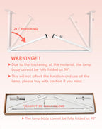 DLITISH Foldable Nail Desk Lamp — 48W LED, 33in, 3 Modes 3000–6000K, Shadow-Free