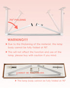 DLITISH Foldable Nail Desk Lamp 48W – 33in Square LED Table Light, 3 Modes, 3000–6000K, Silver