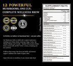 DLNIA Organic Mushroom Coffee with 12 Adaptogenic Mushrooms - Cordyceps, Lion's Mane & Turkey Tail