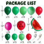 DNBOD 145Pcs Watermelon Balloon Arch Garland Kit – Green & Red Latex + Foil Balloons