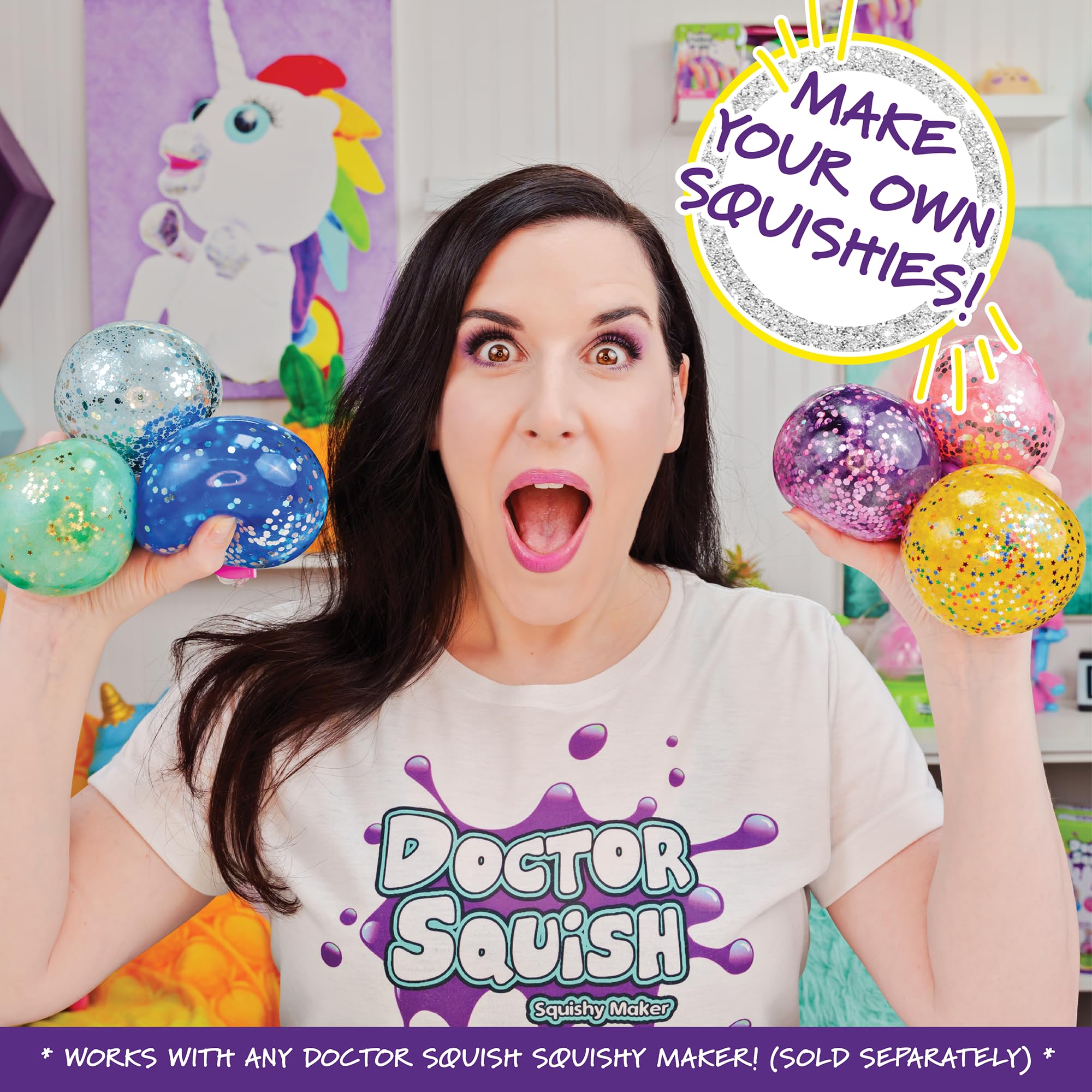 Doctor Squish Squishy Maker Refill Pack | 10 Clear TPR Balloons & 10 Reusable Clips