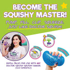 Doctor Squish Squishy Maker Refill Pack | 10 Clear TPR Balloons & 10 Reusable Clips